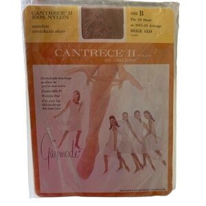 JC Penney Gaymode Cantrece II Stretch Garter Stockings Beige Glo Size B 3 Pack